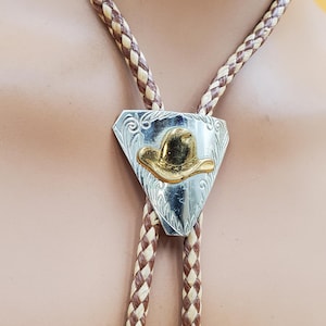 vintage Western cowboy hat bolo tie with faux bullet tips