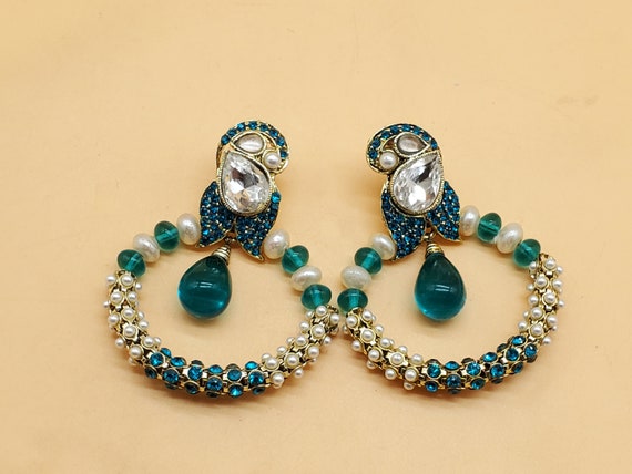 Vintage Indian Jhukma wedding earrings - image 7