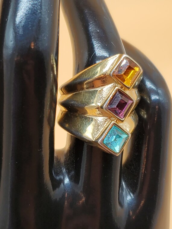 Vintage 18KHGE statement ring - image 3