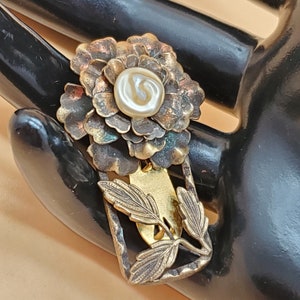 Vintage Haskell style flower dress clip brooch