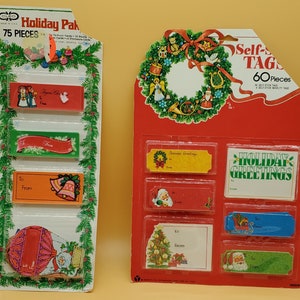 Vintage MCM retro Christmas tags and package tags, NOS, select style