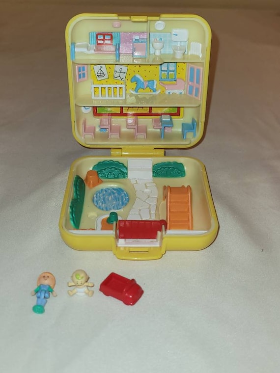 Vintage Bluebird 1989 Polly Pocket Midges Play School Yellow Compact,  Complete 