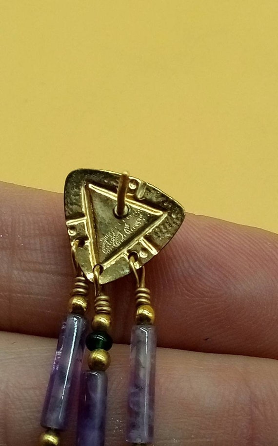 Vintage Southwestern style 14k Peridot and Amethy… - image 10