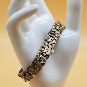 vintage chunky gold-plated nugget bracelet