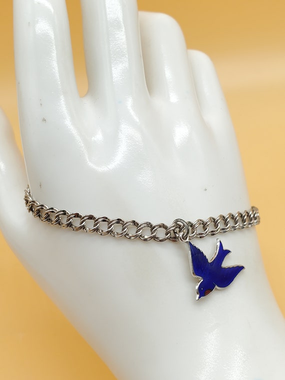 vintage sterling silver charm bracelet with sterl… - image 2