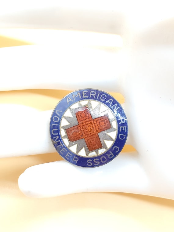 vintage gillouche enamel American Red Cross Volun… - image 2