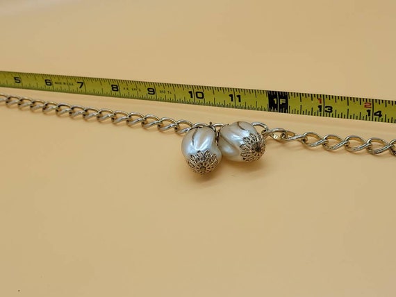 Vintage dangling faux baroque pearl pendant neckl… - image 4