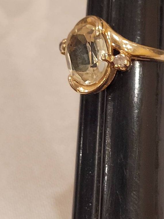 Vintage 14k yellow gold Peridot ring - image 5