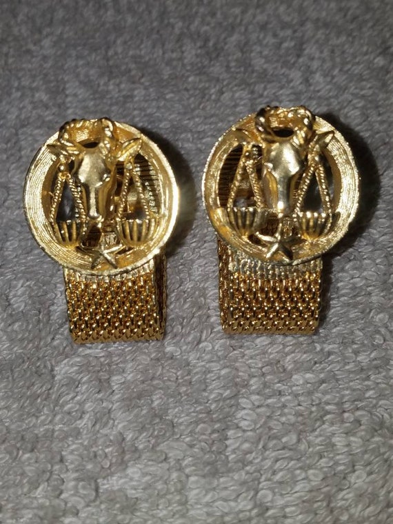 Vintage Swank Mesh Libra cufflinks