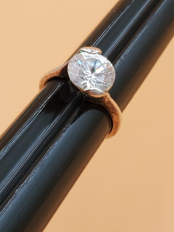 Vintage large CZ statement ring - image 1