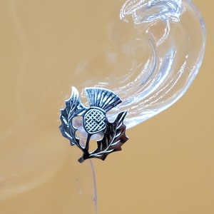 Vintage Sterling Silver WBS Hallmarked Scottish Thistle earrings, vintage Ward Brothers sterling Thistle earrings