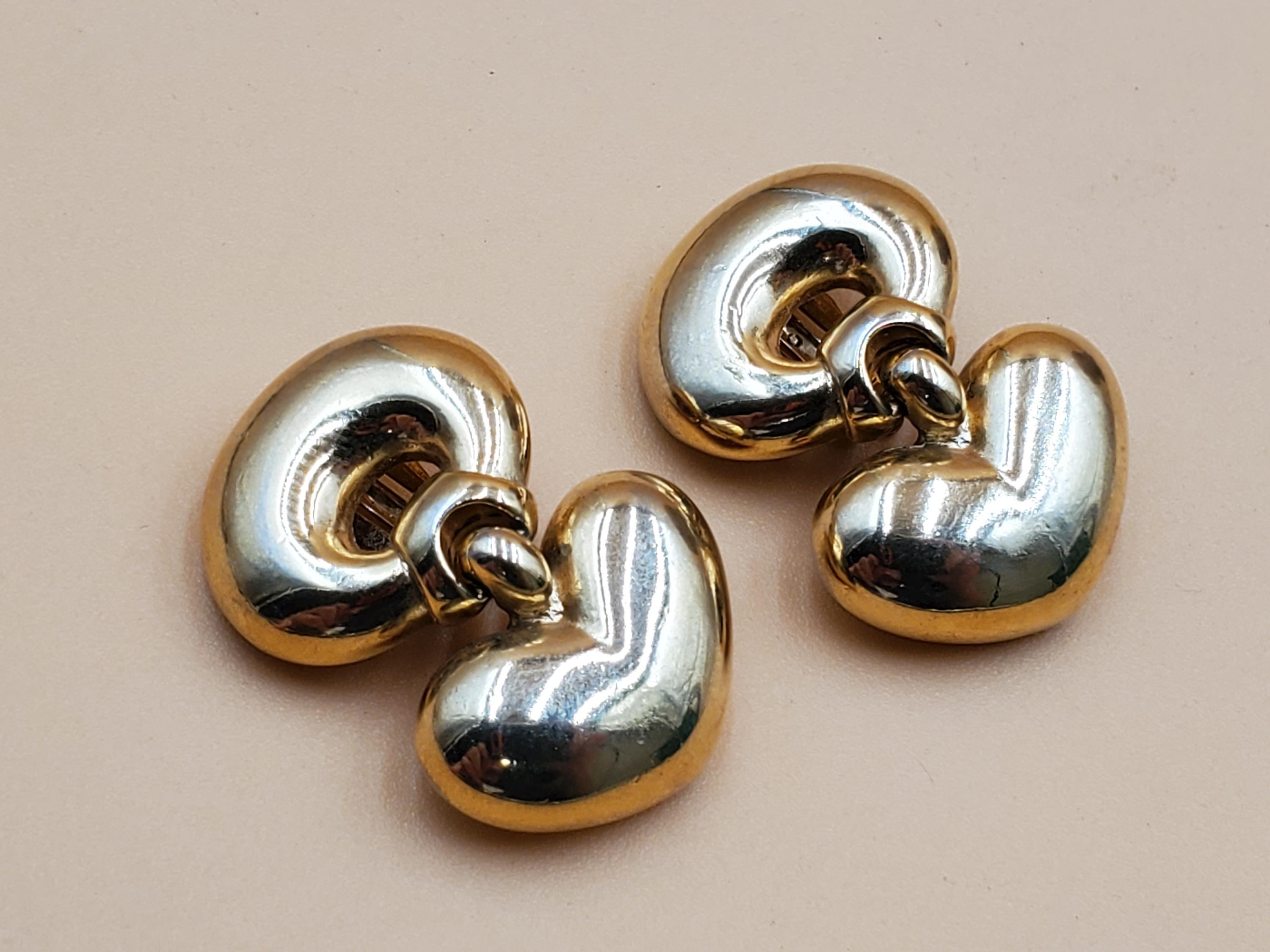 Vintage Erwin Pearl Shiny Gold Tone Doorknocker Heart Bottom Clip