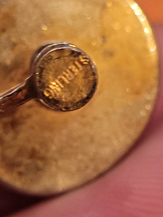 Vintage Operculum gold tone sterling silver screw… - image 5