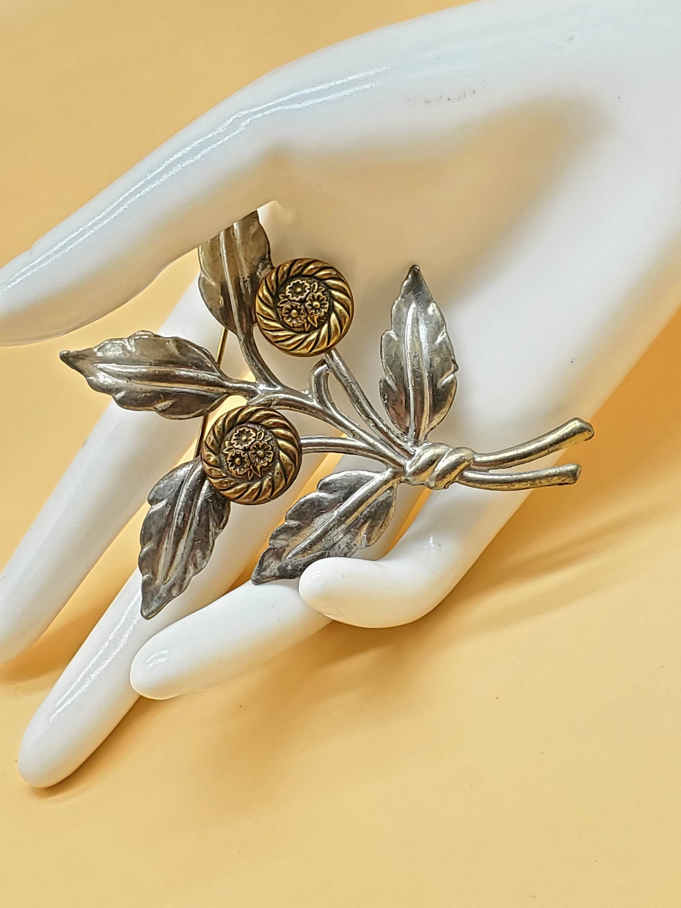 Vintage H Pomerantz Belt Buckle Carved Celluloid Silver Tone Floral Victorian Antique Carved Mother of Pearl Belt Buckle - Edwardian  main image 4