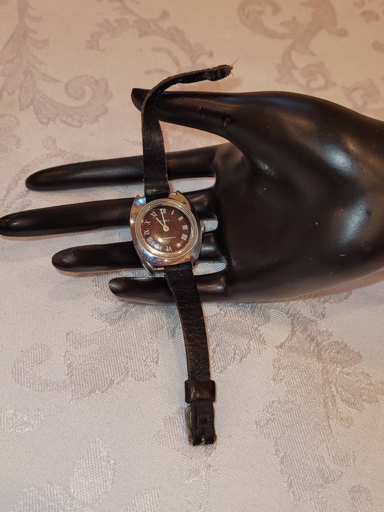 Vintage Timex Water Resistant Black Face Wind up Watch
