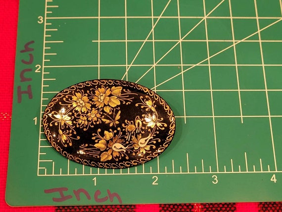 Vintage Russian lacquer brooch - image 2