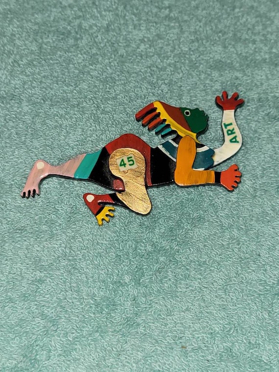 JoeSam Folk Art brooch