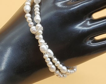 Vintage 2 strand pearl bracelet with sterling clasp