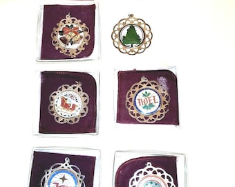 Vintage LUNT Sterling silver Christmas Ornaments, select styles