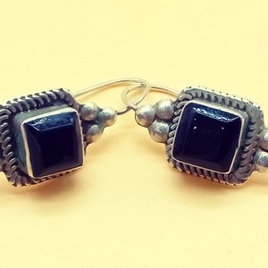 Vintage Mexico sterling silver dangling pierced earrings