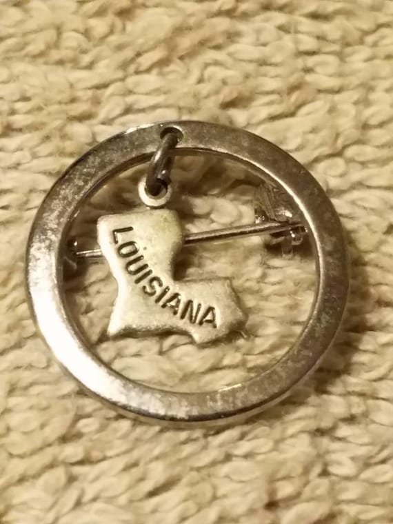 Vintage sterling silver Louisiana charm brooch pin