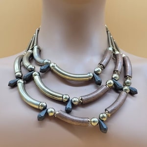 Vintage African Tribal style necklace, Chunky tribal necklace