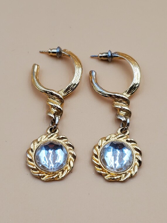 gold clear earrings vintage s-l400.jpg main image 2