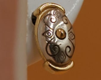 Pendientes pequeños con volutas de dos tonos estilo Brighton vintage