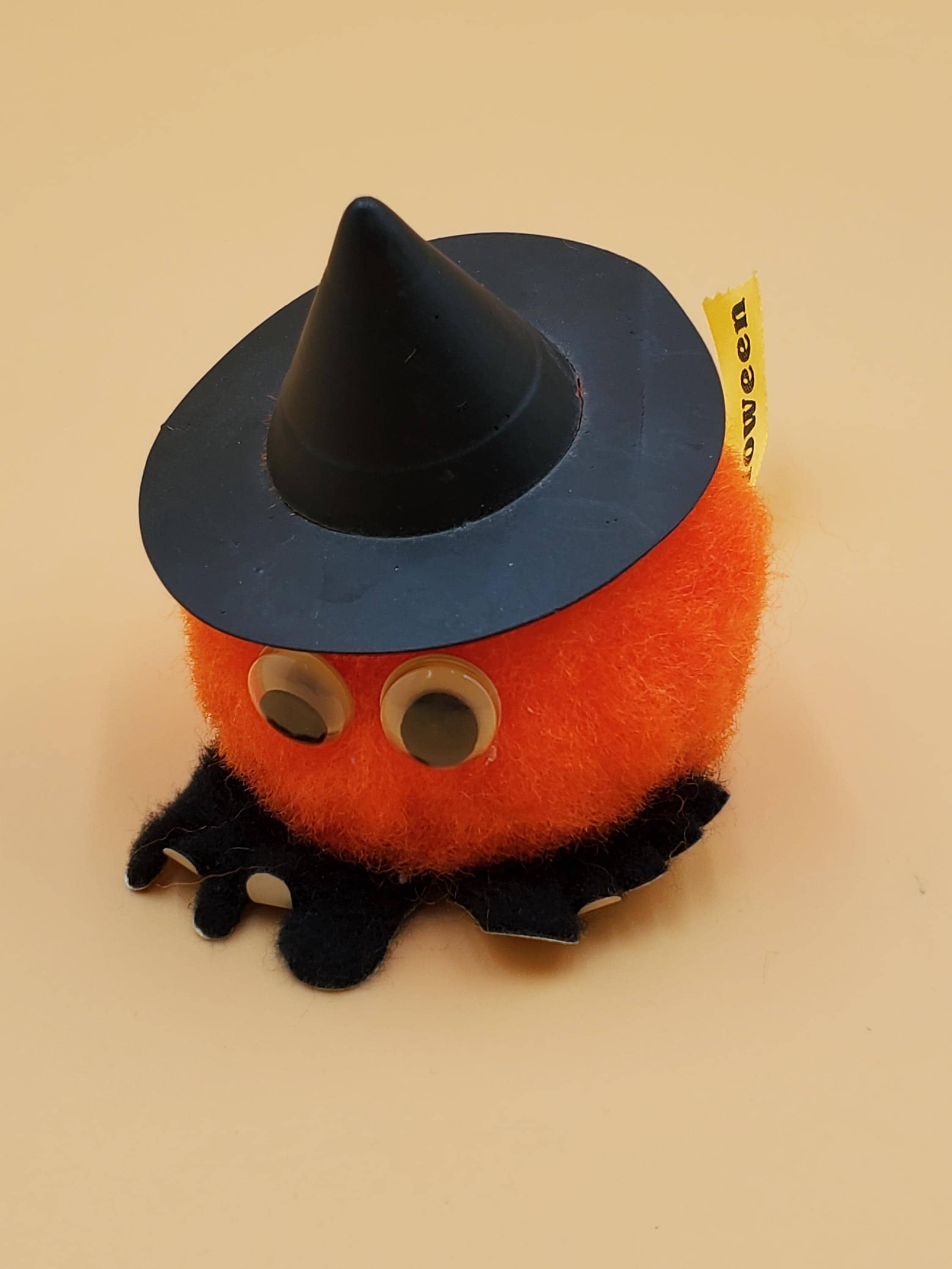 Vintage XL Furry Googly Eye Sticky Footed Pompom Witch - Etsy