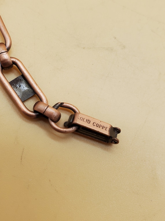 vintage solid copper two tone chain bracelet - image 7
