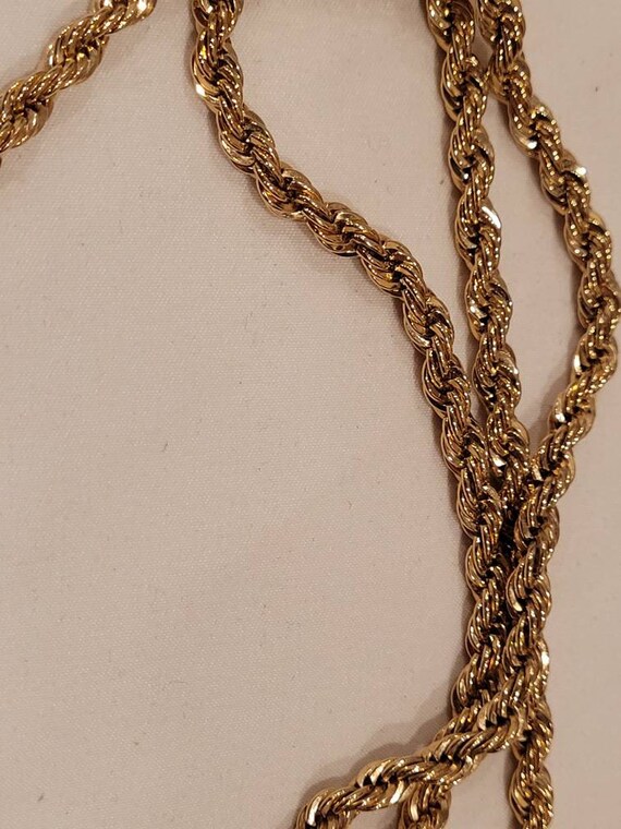 Vintage Chunky gold tone twist chain with large b… - image 7