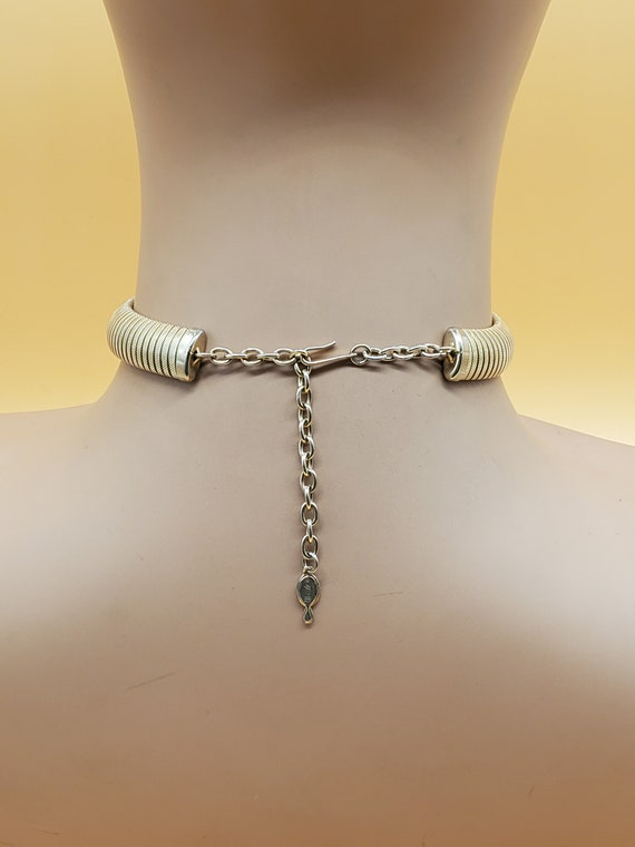 Vintage Sarah Coventry gold tone Omega choker nec… - image 7