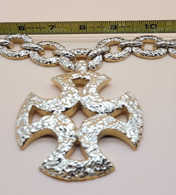 HUGE Monet Runway Statement Chunky hammered chain… - image 3