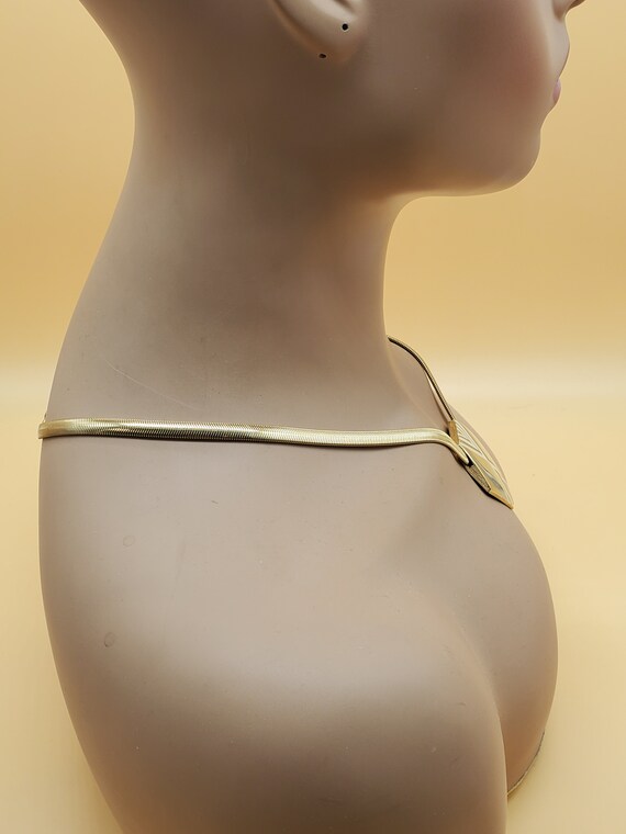 vintage Napier gold tone flat snake chain necklac… - image 5