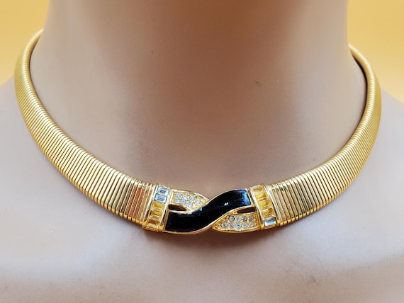 【vintage】Christian Dior ネックレス gold color Vintage Christian Dior Gold Tone Graduated Omega Style Necklace