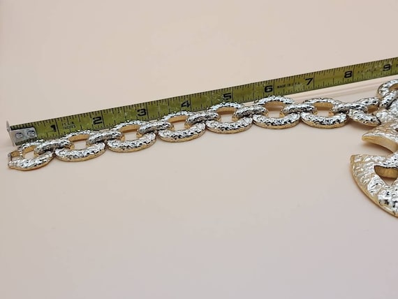 HUGE Monet Runway Statement Chunky hammered chain… - image 5