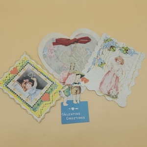Antique valentines card, lot of 4