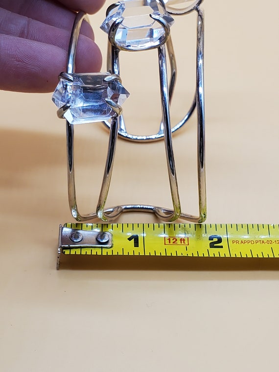 statement clear stone cuff bracelet - image 8