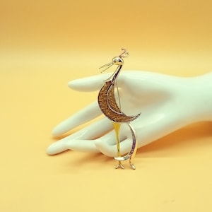 Vintage Large enamel flamingo brooch