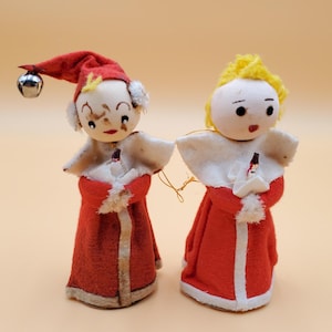 vintage Japan felt Christmas Angels,  set of 2