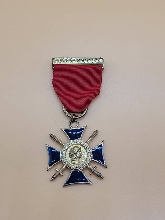 Vintage B&W Butler and Wilson enamel medallion ri… - image 1