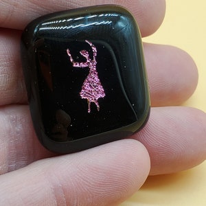 vintage glass dancing woman pin