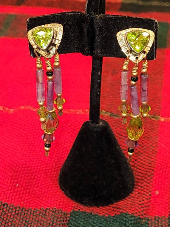 Vintage Southwestern style 14k Peridot and Amethy… - image 7