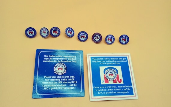 Republican National Committee pin, select years
