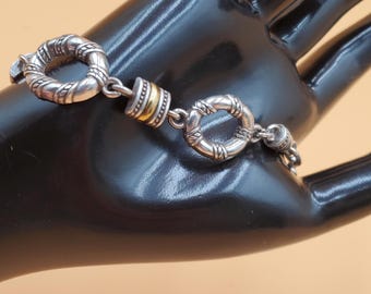 Vintage retired Brighton 2 tone open loop chain bracelet