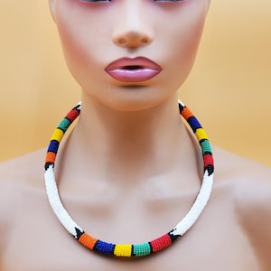 vintage African Tribal beaded necklace