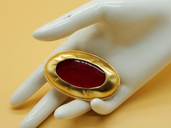 vintage unsigned Anne Klein Byzantine style gold … - image 2