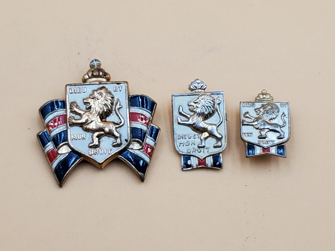 Vintage ACCESOCRAFT WW11 War British Relief Society Brooch and Pin Set ...