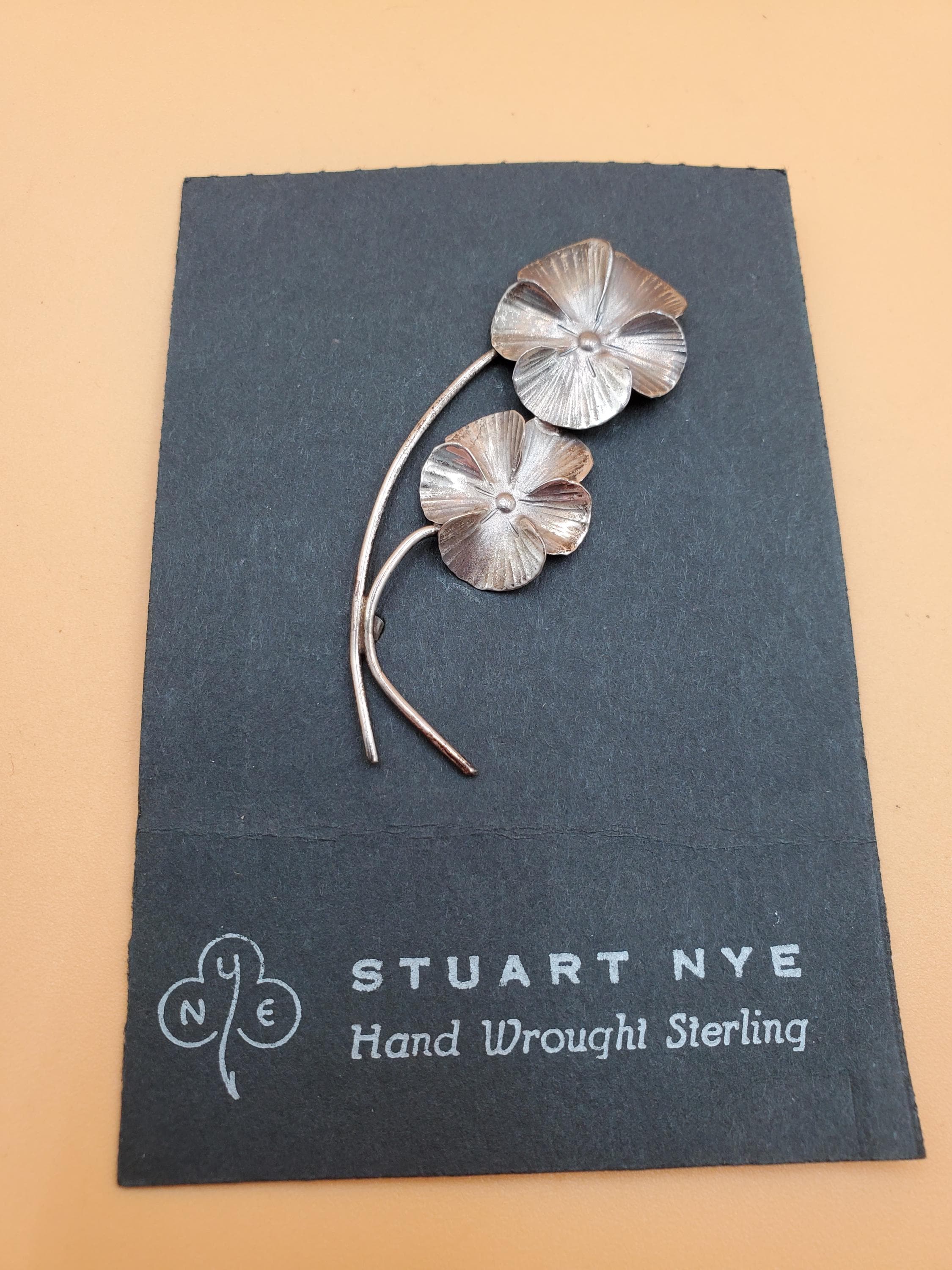 Vintage Stuart NYE Hand Wrought Sterling Flower Jewelry, Select