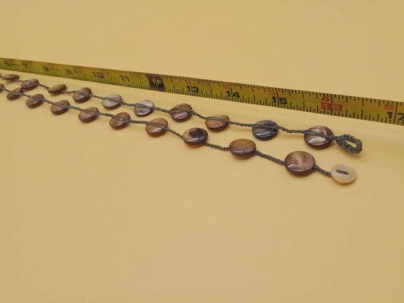 BOHO Chic brownish gold colored shell button bead… - image 6